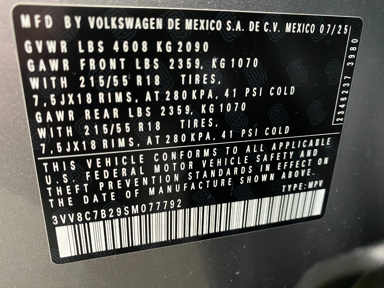 2025 Volkswagen Taos S 4MOTION