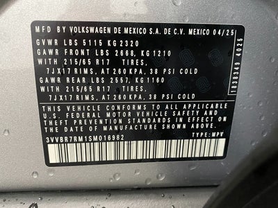 2025 Volkswagen Tiguan 2.0T S 4MOTION