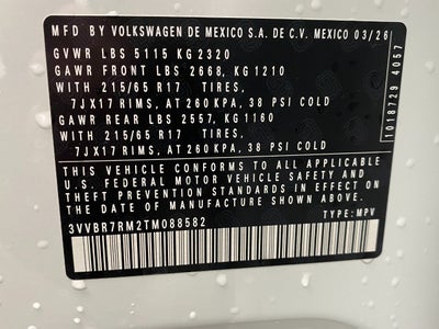 2026 Volkswagen Tiguan S 4MOTION