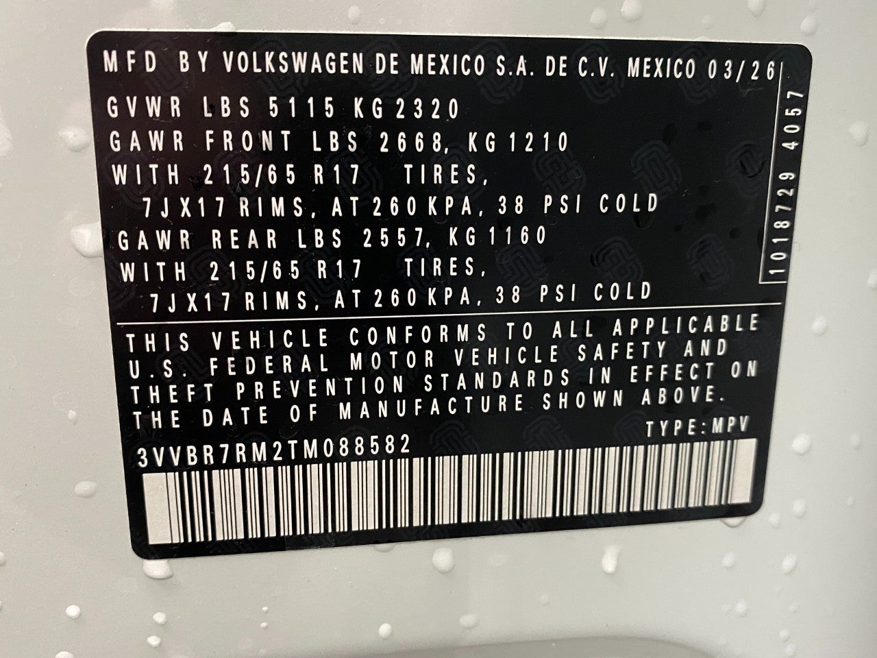 2026 Volkswagen Tiguan S 4MOTION