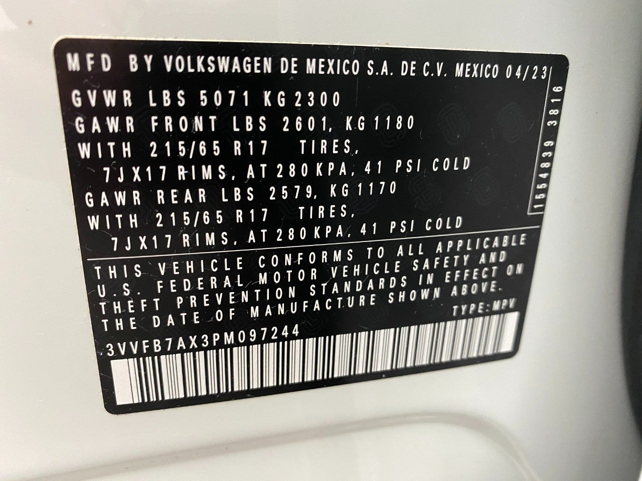 2023 Volkswagen Tiguan 2.0T S 4MOTION