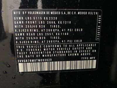 2026 Volkswagen Tiguan SE R-Line Black 4MOTION