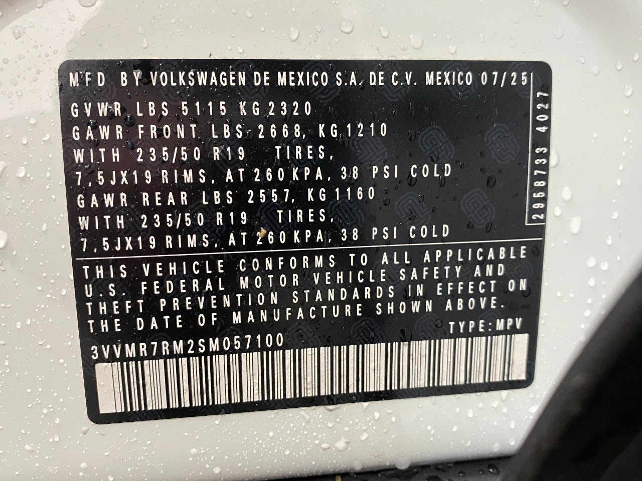 2025 Volkswagen Tiguan 2.0T SE 4MOTION