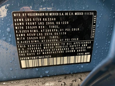 2026 Volkswagen Tiguan 2.0T SEL R-Line Turbo 4MOTION