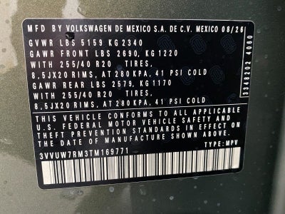 2026 Volkswagen Tiguan SEL R-Line Turbo 4MOTION