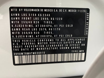 2026 Volkswagen Tiguan 2.0T SEL R-Line Turbo 4MOTION