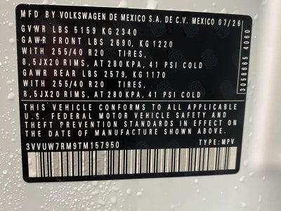 2026 Volkswagen Tiguan SEL R-Line Turbo 4MOTION