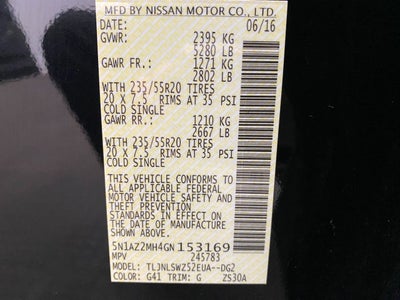 2016 Nissan Murano AWD 4dr Platinum