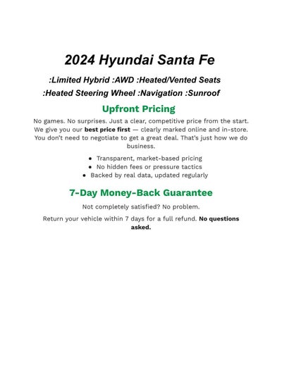2024 Hyundai SANTA FE Hybrid Limited AWD