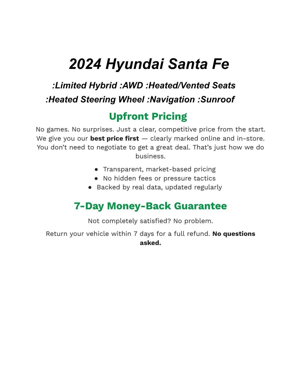 2024 Hyundai SANTA FE Hybrid Limited AWD