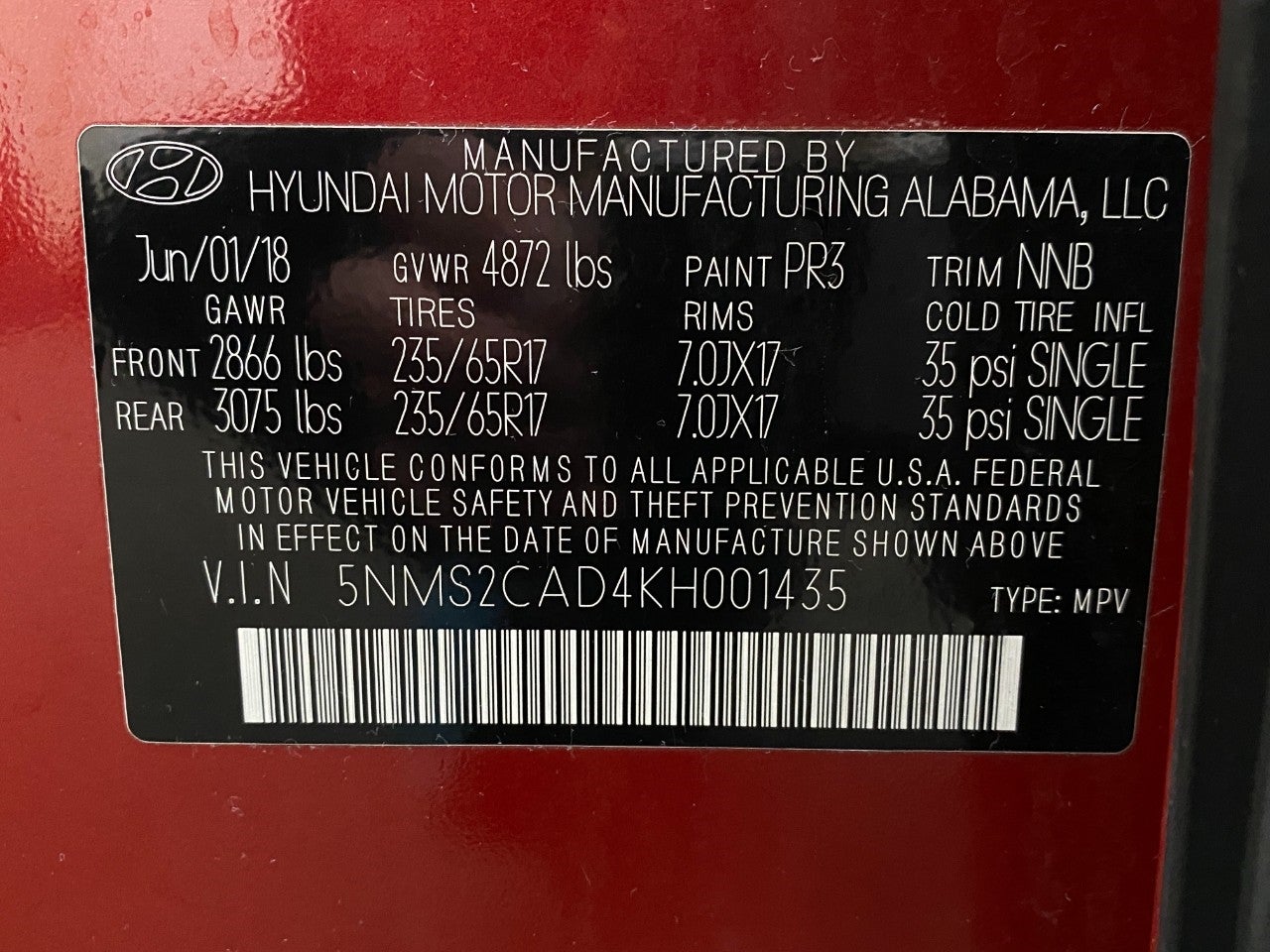 2019 Hyundai SANTA FE SE 2.4L Auto AWD