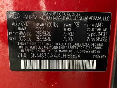 2020 Hyundai SANTA FE SEL 2.0T Auto AWD