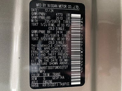 2025 Nissan Rogue AWD Platinum