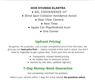 2025 Hyundai ELANTRA SEL Convenience IVT