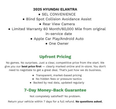 2025 Hyundai ELANTRA SEL Convenience IVT