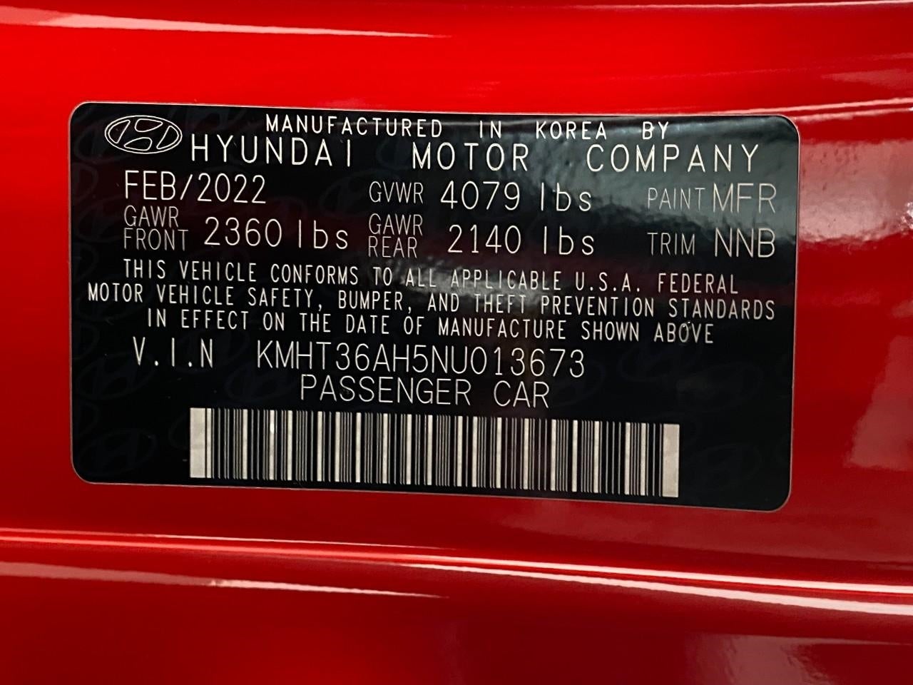 2022 Hyundai VELOSTER N DCT