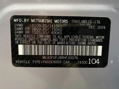 2024 Mitsubishi Mirage G4 Black Edition CVT